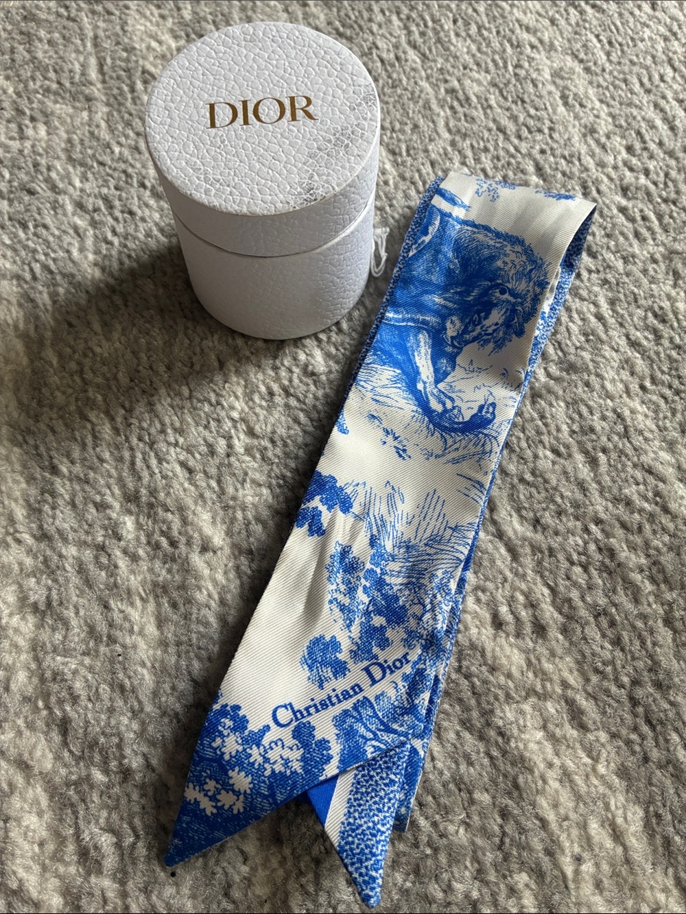 Christian Dior Silk Twilly. Blue